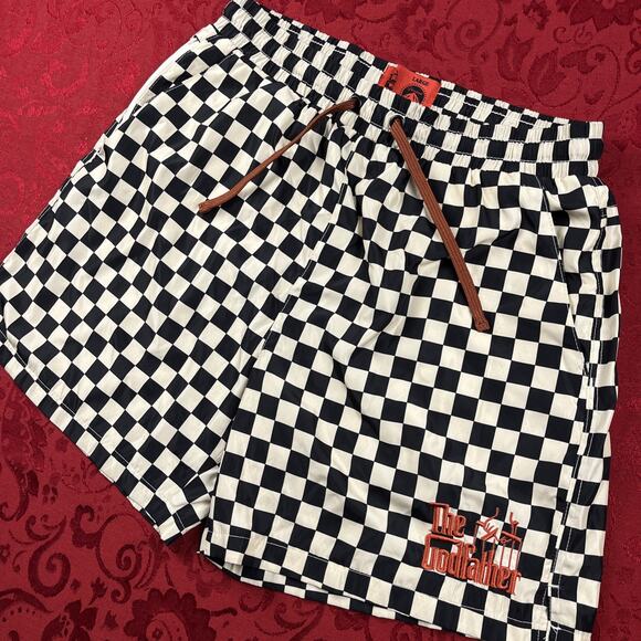 The Godfather Shorts Mens L Black & Ivory Checkered Shoe Palace 2022 - Picture 1 of 12